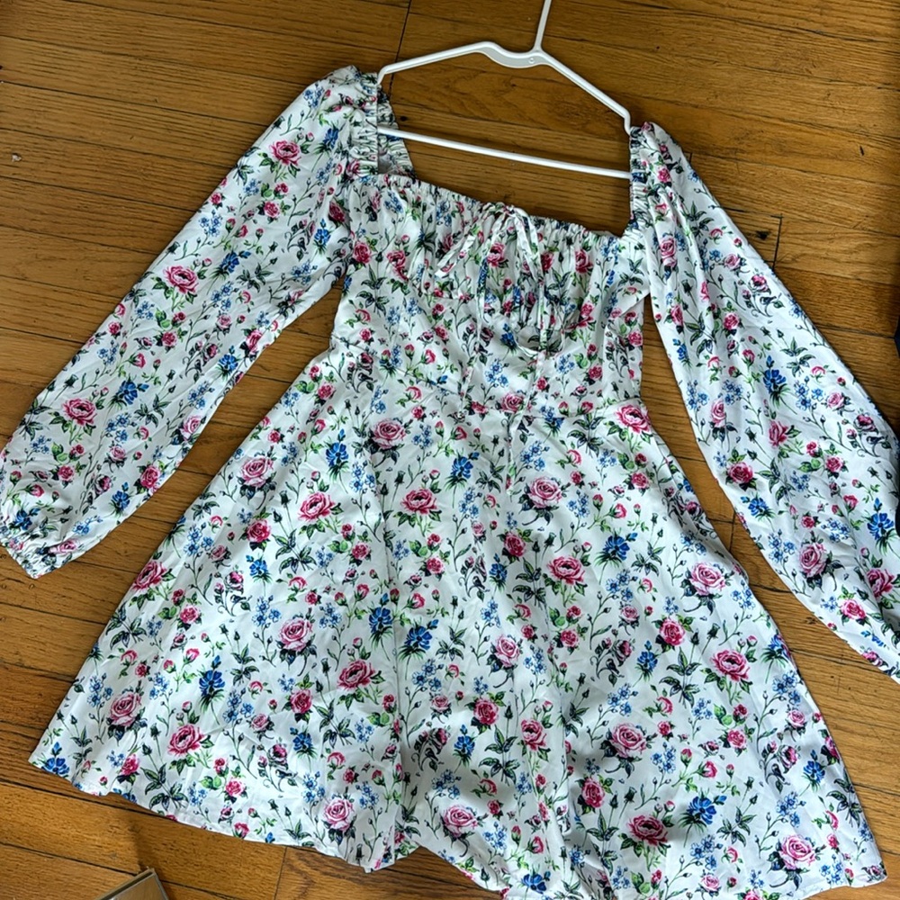 Floral Long Sleeve Skater Dress